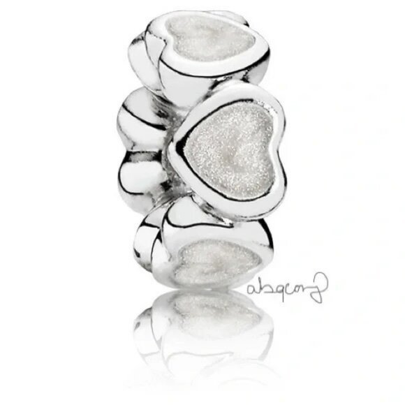 EUC Pandora Sterling Silver Abundance of Love Spacer w/ Silver Enamel - Picture 1 of 5